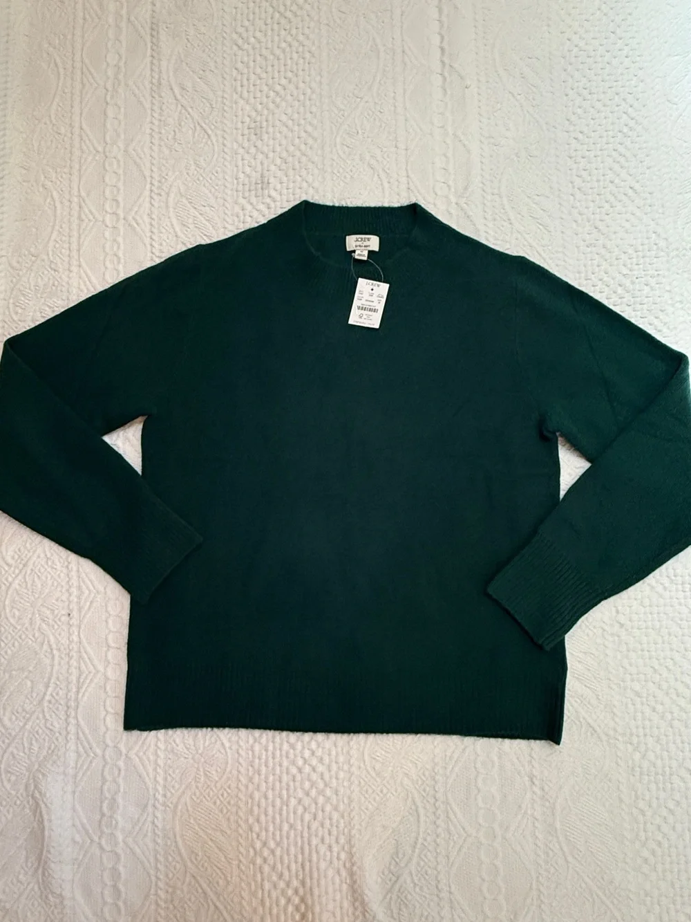 NWT J Crew Extra Soft Crewneck Sweater Green Wool Blend Women’s Medium M